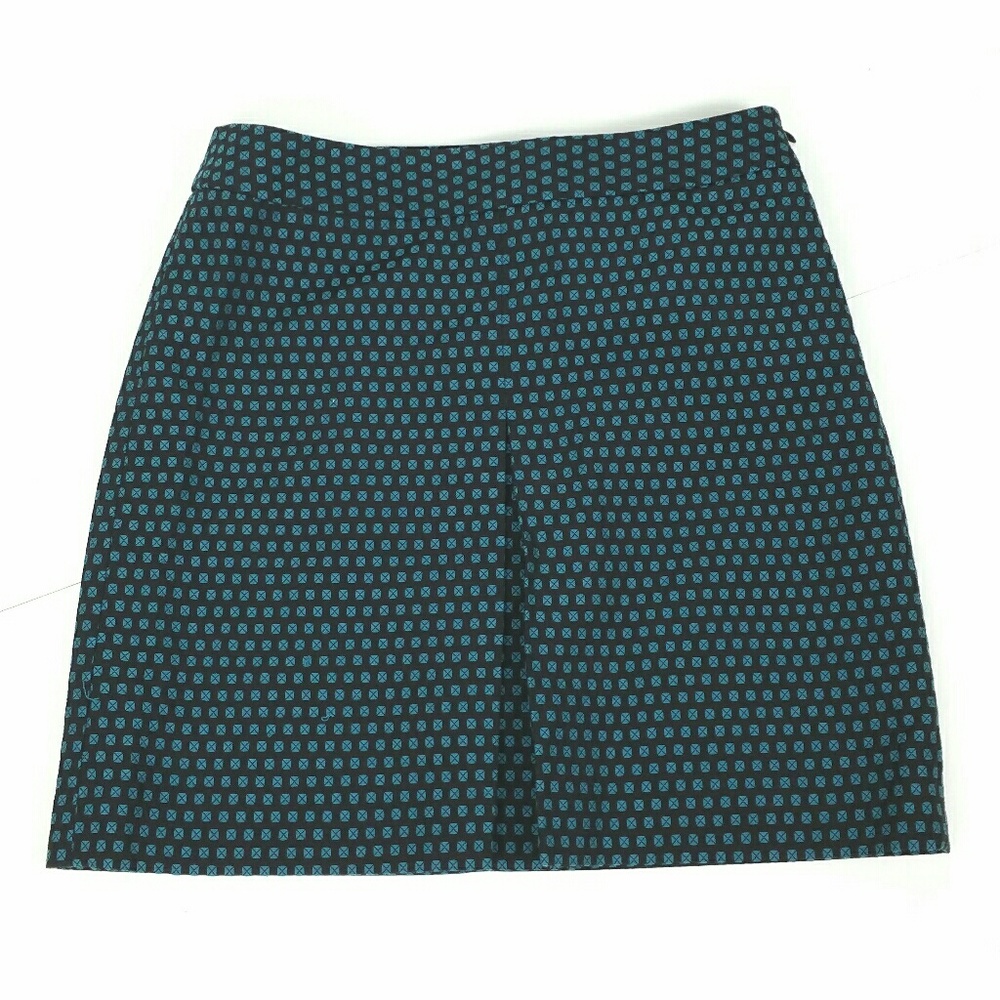 $5/25: Loft green black dot aline mini skirt - Picture 1 of 5